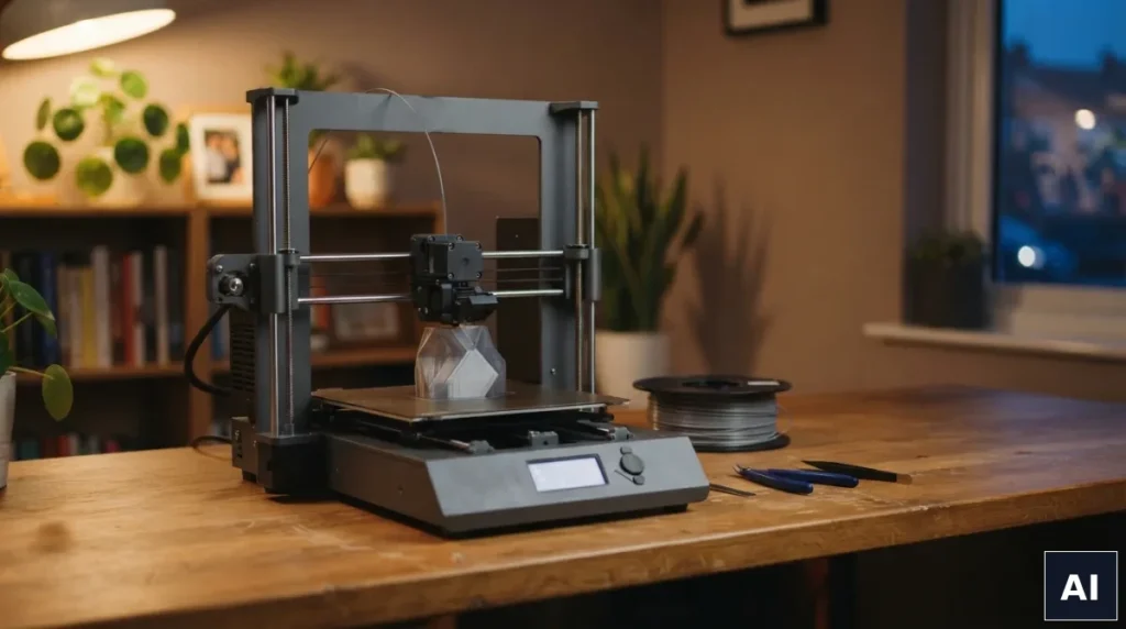 Drukarka 3D pracująca wieczorem jako dodatkowy dochód